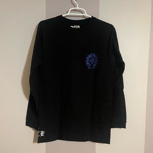 Men’s Chrome Hearts Black Blue Long Sleeve Shirt size medium